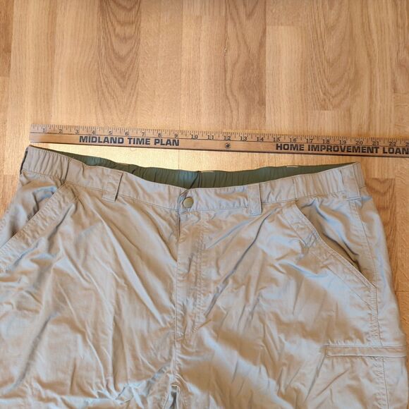 LL Bean Nylon Pants Mens XXL Tall Tan Convertible Outdoor Hiking Elastic - Picture 3 of 8